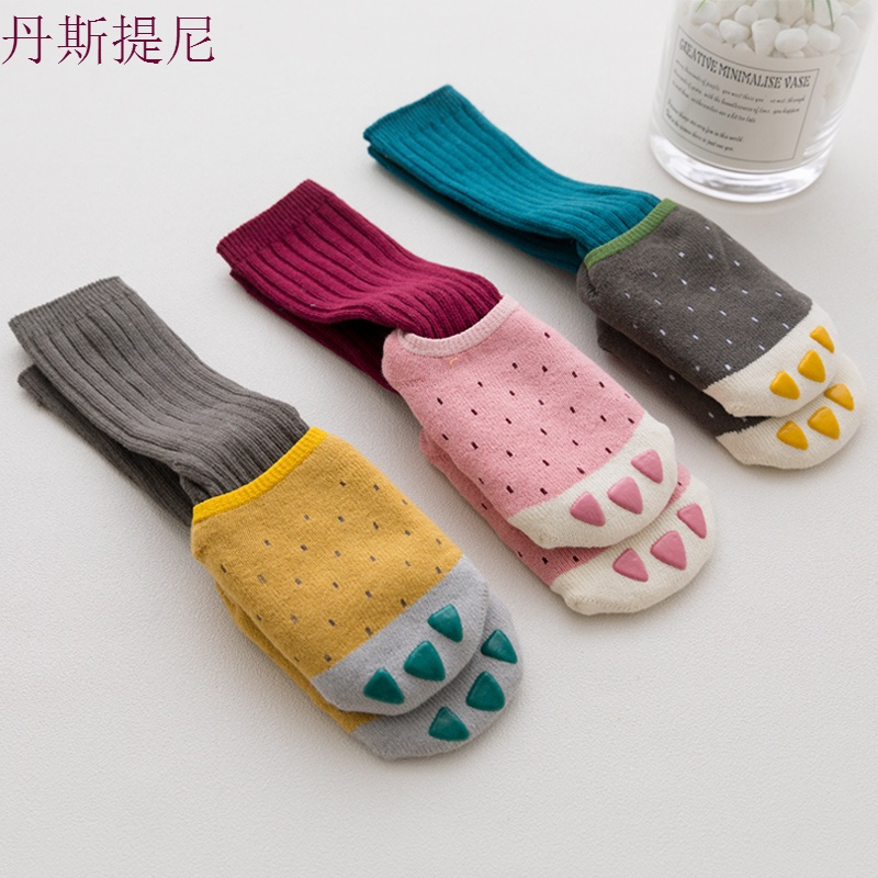 婴儿袜子秋冬季加厚保暖学步宝宝01岁月3防滑纯棉6幼童地板袜春