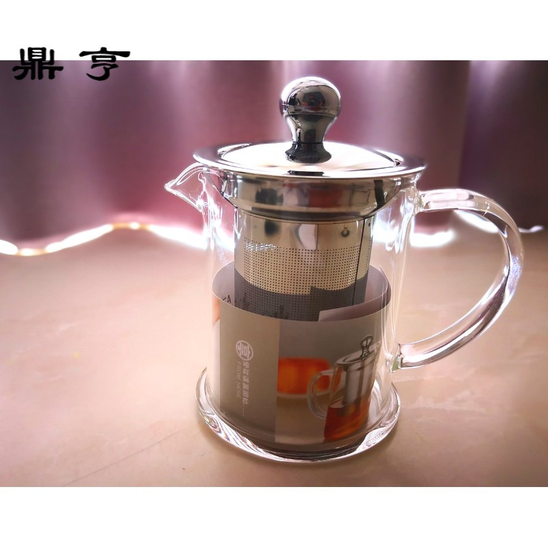 鼎亨耐热玻璃茶具功夫茶绿茶红茶花茶壶送小杯304不锈钢过滤网