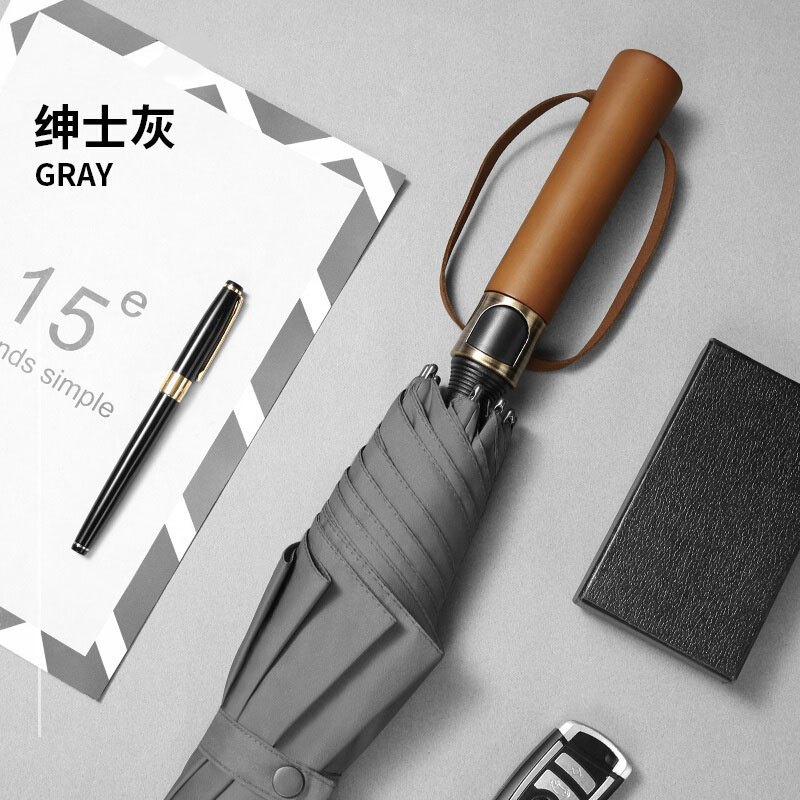 红叶直杆爵士先锋伞 长柄直杆伞自动雨伞男晴雨伞大雨伞长柄复古直柄伞长柄伞 颜色随机-W1844!