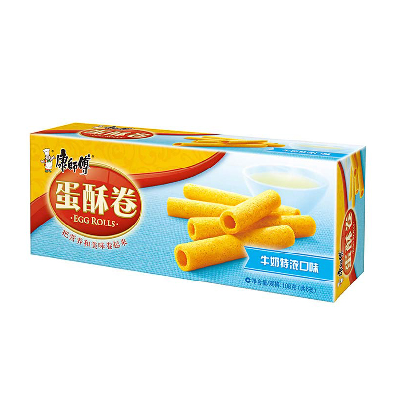 康师傅 蛋酥卷 牛奶特浓味108g/盒 休闲零食小吃蛋卷