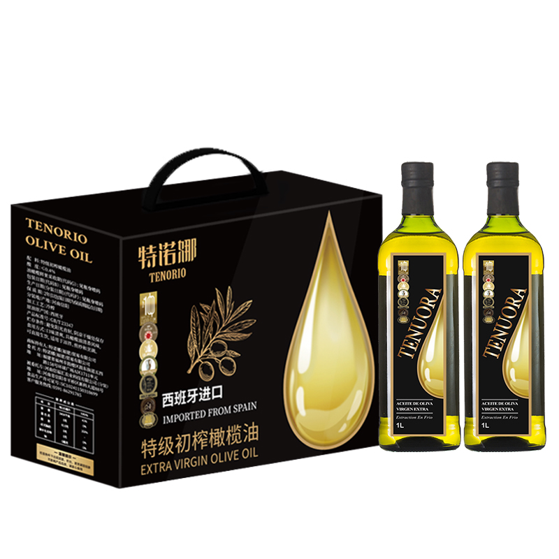 特诺娜特级初榨橄榄油黑色精装礼盒(1000ml*2)