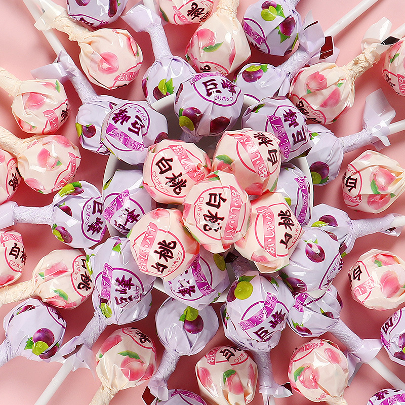 珍友丽 白桃+葡萄棒棒糖 500g(约62支)网红糖果儿童小零食喜糖囤货批发高清大图