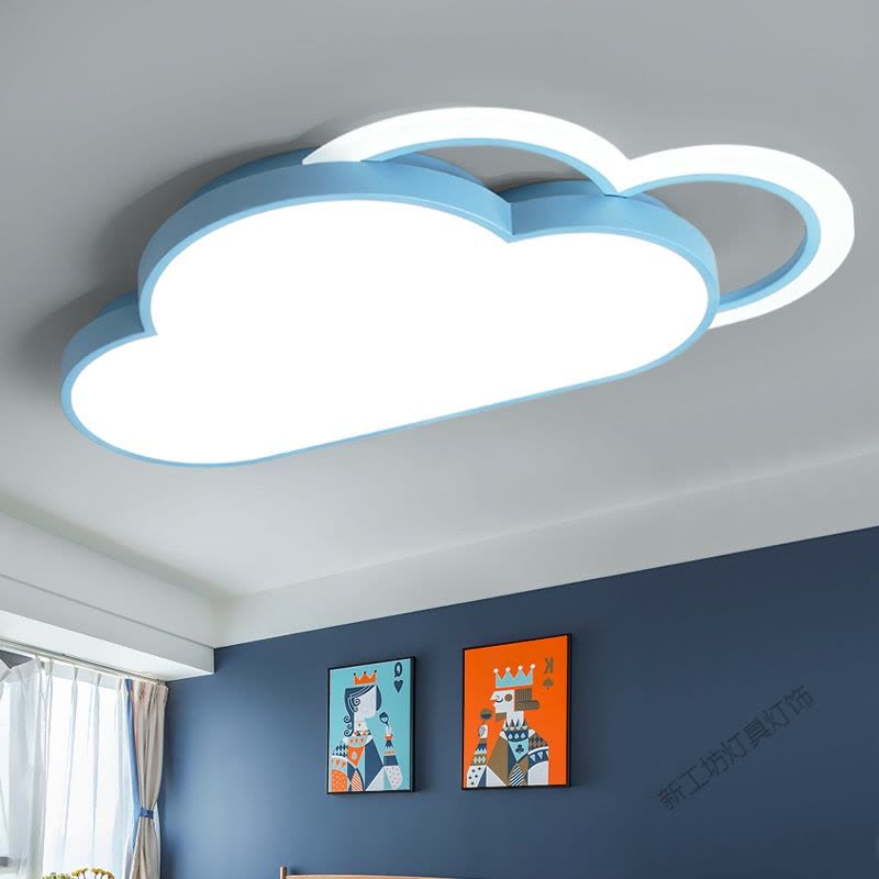 苏宁放心购 儿童房 吸顶灯卧室灯简约现代男孩女孩个性创意云朵公主灯饰图片