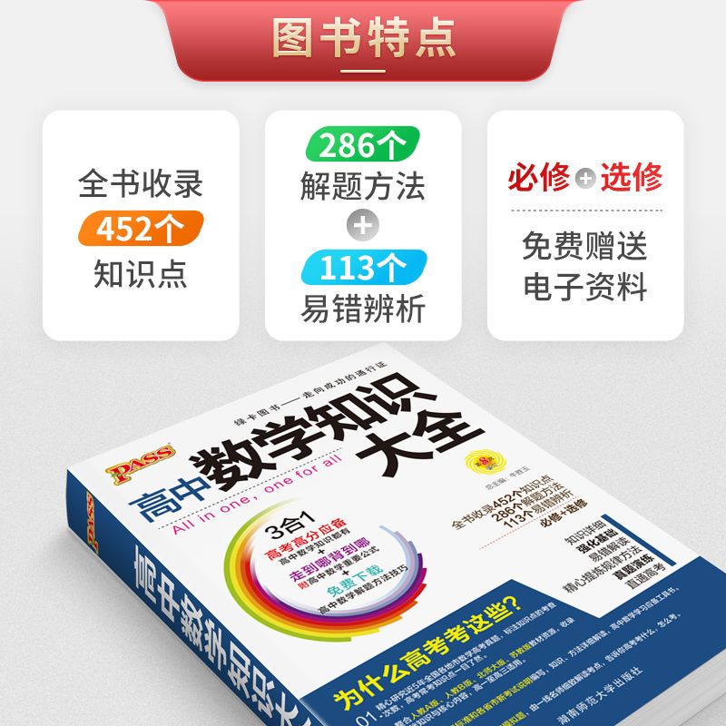 PASS绿卡图书高中2021高中数学知识大全高中辅导书高考复习资料书
