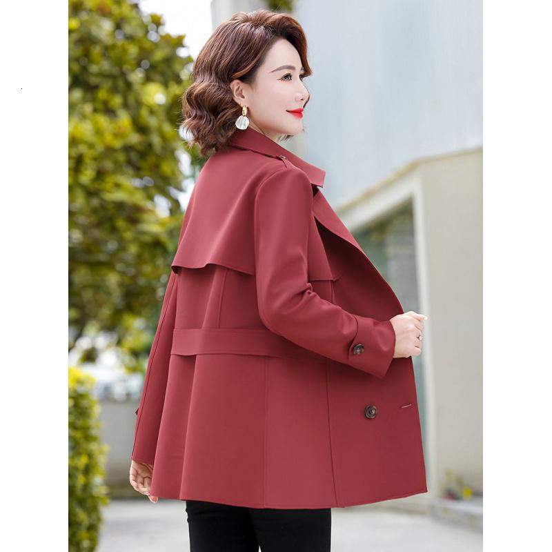 中年风衣外套女中年妈妈洋气秋装2023新款中老年春秋薄款夹克上衣_394高清大图