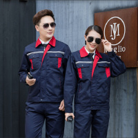 [规格:上衣+裤子 灰色桔领套装 S/M/L/XL/XXL 尺码可留言备注]工作服套装 长袖车间工人服 电焊汽修工作劳保