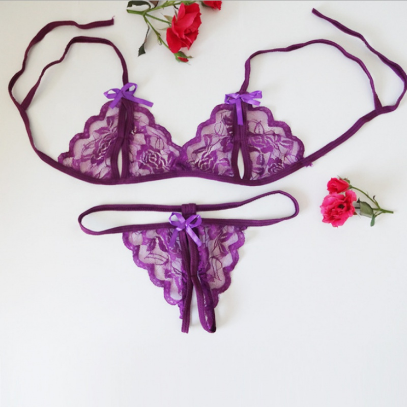 性感情趣内裤女开档骚日系丁字裤情侣激情套装免脱露毛透视装内衣