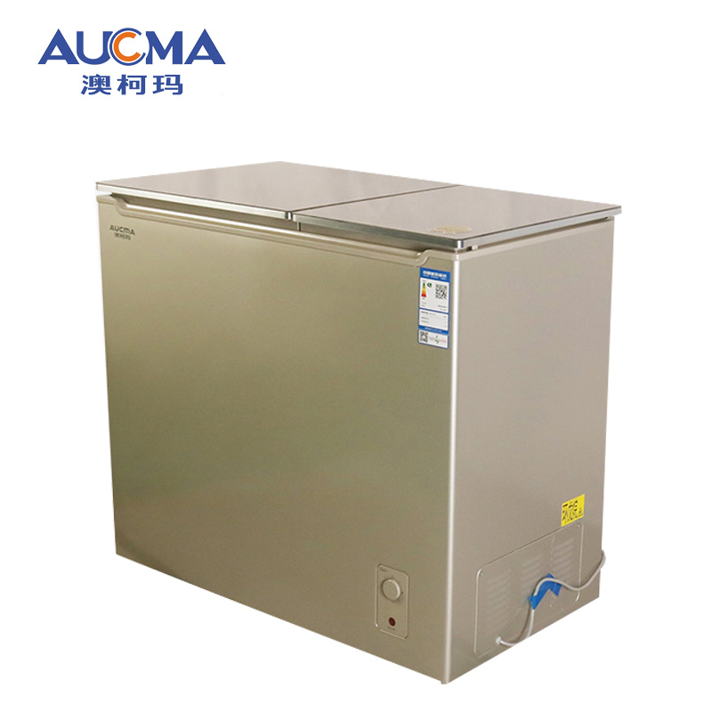 aucma澳柯玛bcd216cgx家用小型双温冰柜铜管双门冷冻冷藏冷柜