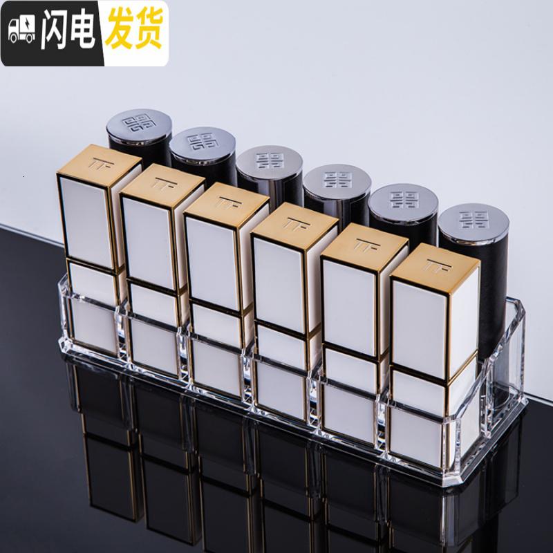 三维工匠网红亚克力透明九宫格口红架化妆品收纳口红收纳盒桌面唇釉收纳架高清大图