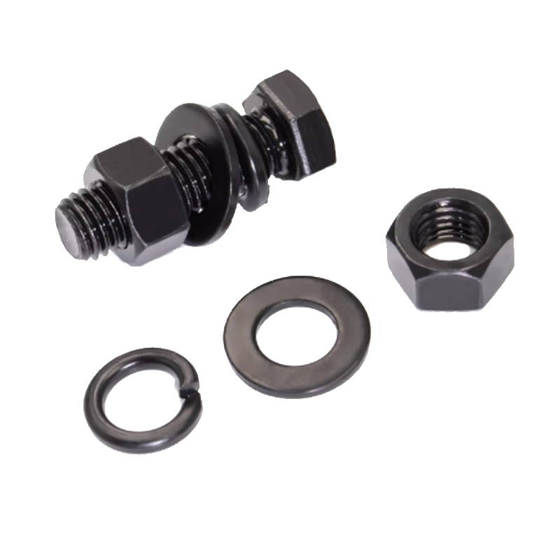 鑫扬8.8级高强度外六角螺丝螺母套装M20*120 (螺母+平垫+弹垫)/套高清大图