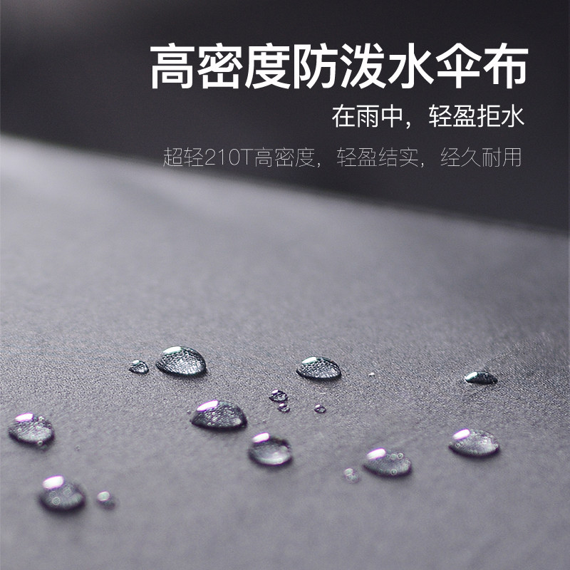 红叶 三折十二骨商务自动伞2653 黑色高清大图