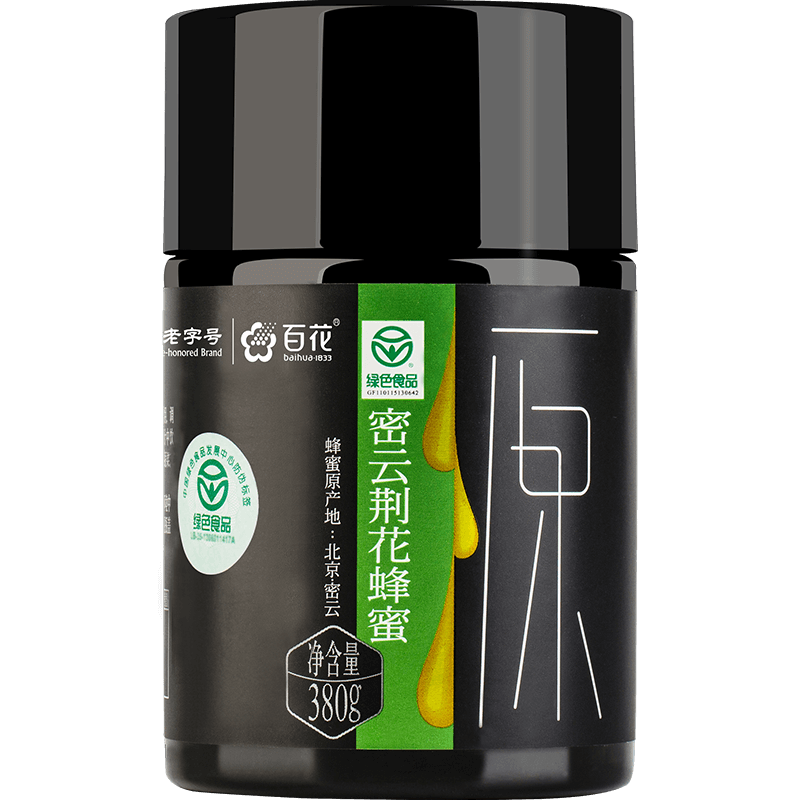 拍1发2]中华老字号百花牌蜂蜜380g 密云荆花蜂蜜