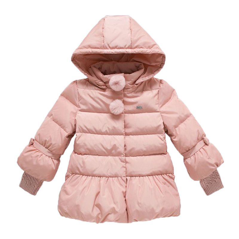 巴拉bala女童羽绒服儿童中长款宝宝加厚冬装洋气外套童装反季