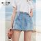 拉夏贝尔拉贝缇高腰牛仔短裤女装夏季新款韩版宽松a字休闲阔