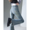 唐狮秋冬季新款牛仔裤女高腰显瘦微喇叭裤毛边复古潮流百搭W