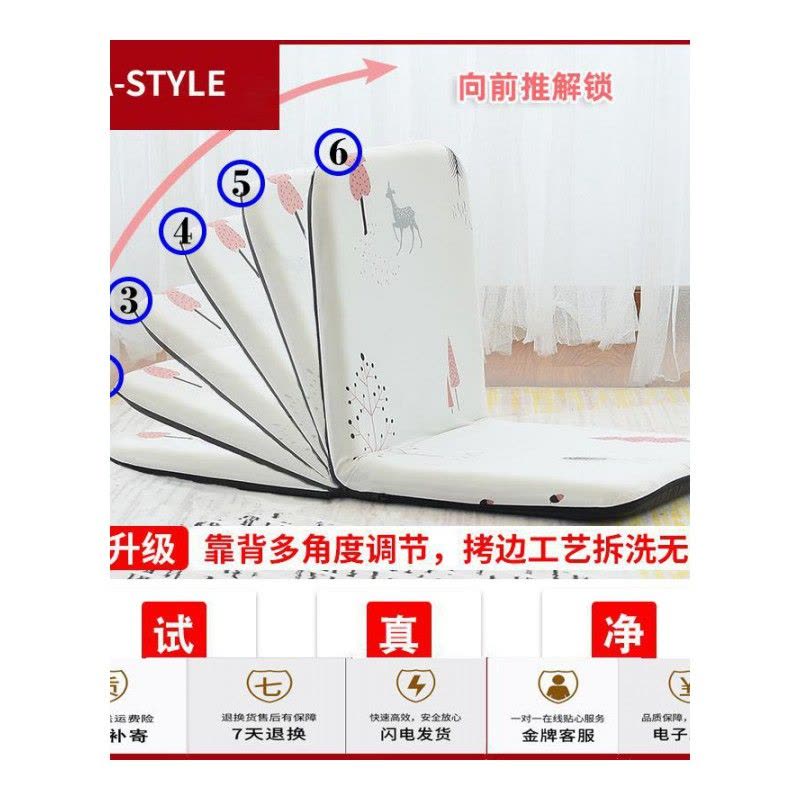 苏宁放心购懒人沙发榻榻米网红款单人飘窗阳台休闲卧室可折叠宿舍床上靠背椅A-STYLE家具图片