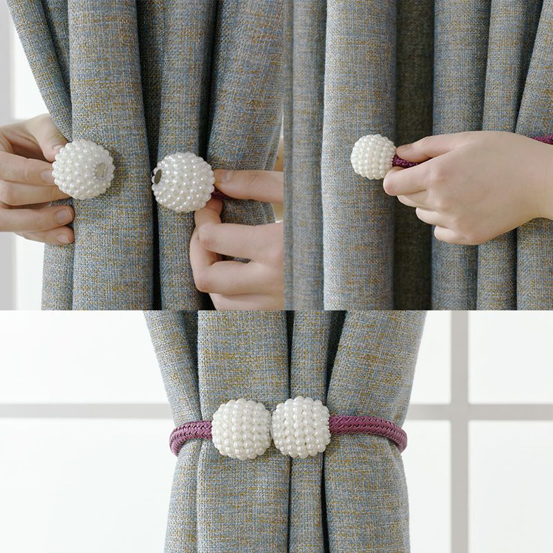 窗帘绑带磁力绑球简易窗帘绑球窗帘扎带挂球窗帘系带超火绑绳珍珠扣