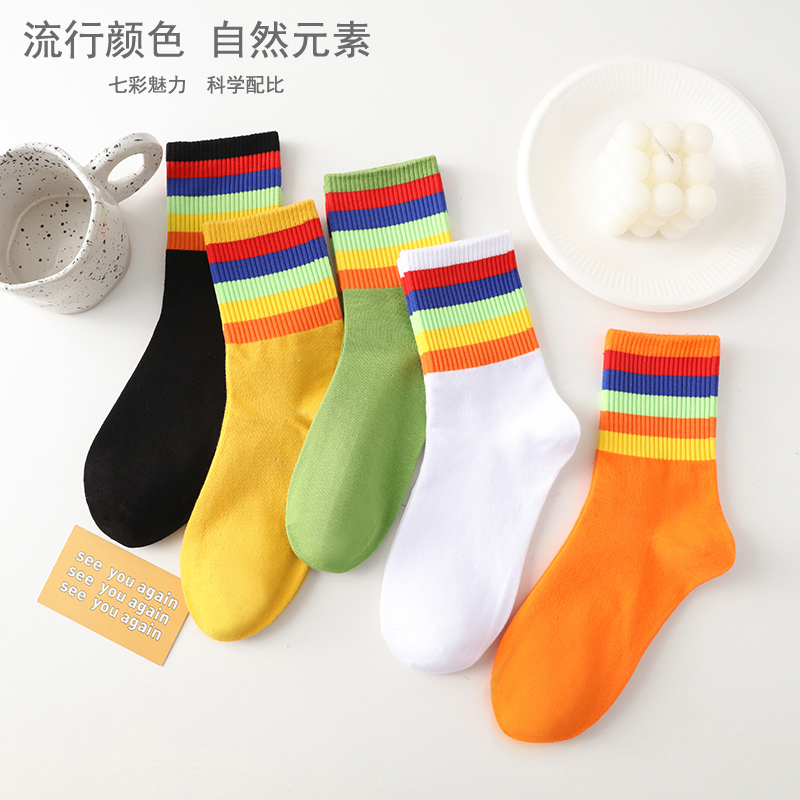 苏宁宜品潮牌街头中筒袜女秋冬ins潮篮球棉长袜运动滑板春秋
