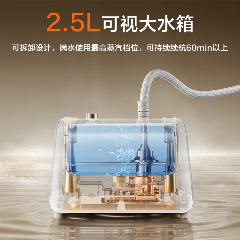 苏泊尔(SUPOR)挂烫机家用加长熨烫板立式一体双杆蒸汽熨烫机2000W大功率EGU-226B[加长熨板+移动滚轮]高清大图