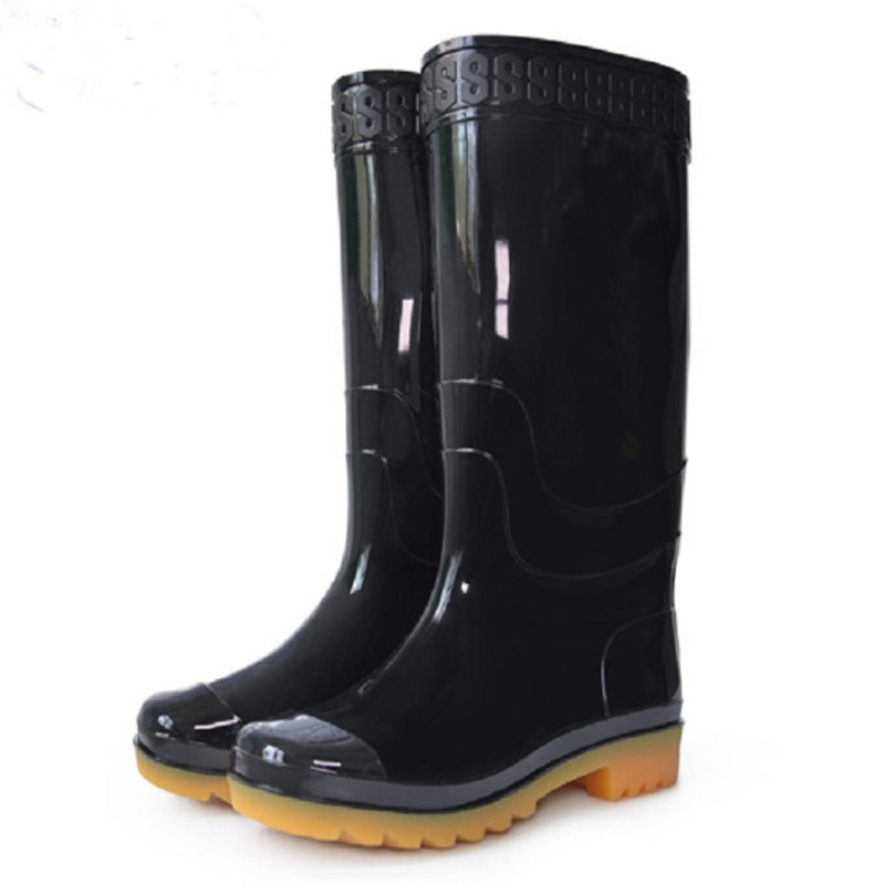 盾守 DS-X928 低筒雨靴 内衬布 加厚橡胶底防滑 防水靴 黑色 40码 单位:双高清大图