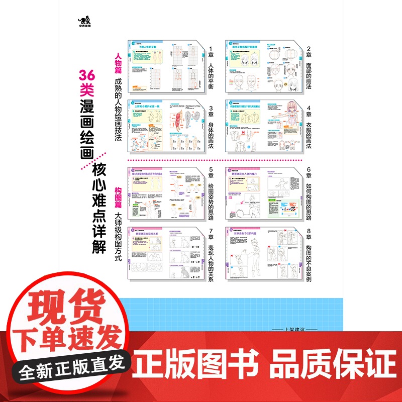 漫画基础:新手避坑指南 日本漫画技法 男女角色人设创作 场景构图 二次元零基础自学动漫萌新入门绘画教程高清大图