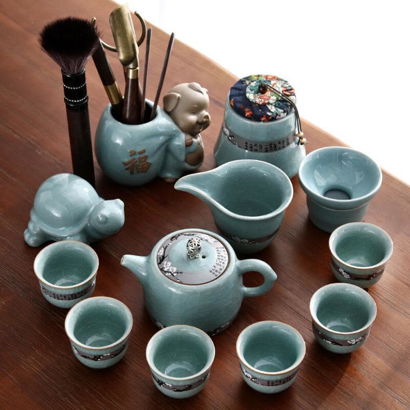 家柏饰(CORATED)旅行茶具套装功夫泡茶壶陶瓷茶杯便携式户外车载干泡台小茶盘图片