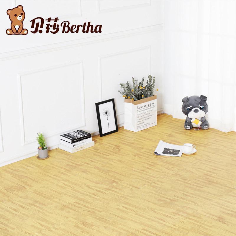 美帮汇木纹泡沫地垫拼接宿舍家用海绵铺地毯卧室拼图大号儿童爬行爬爬垫 浅色--送边条 60*60*1.2cm（6片）每片赠2根边条--1.2cm加