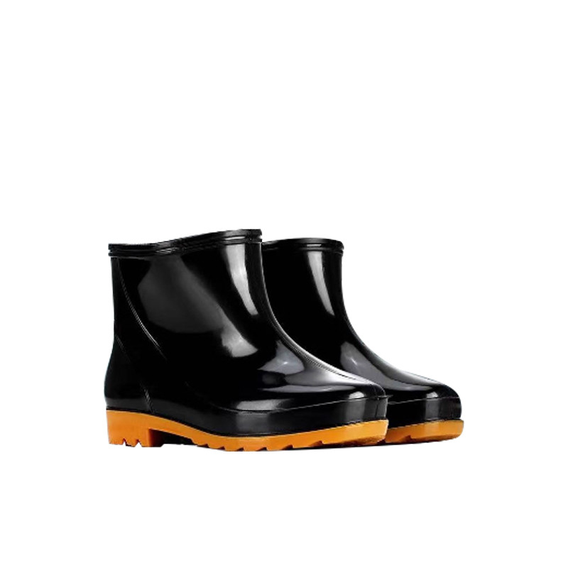 盾守 DS-X928 低筒雨靴 内衬布 加厚橡胶底防滑 防水靴 黑色 40码 单位:双