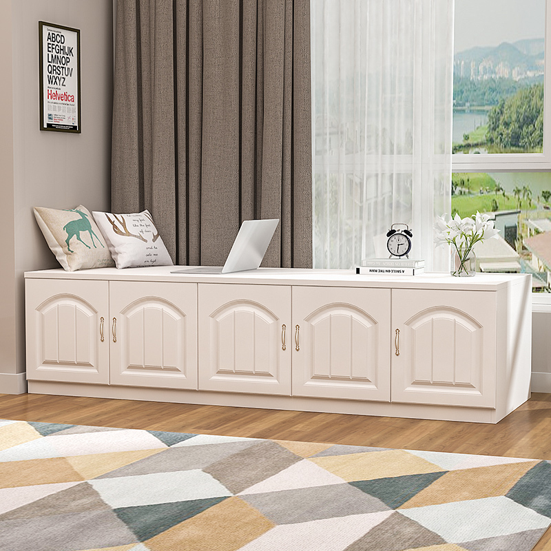 飘窗柜矮柜地柜可坐落地窗台柜收纳柜子自由组合定制储物柜阳台柜