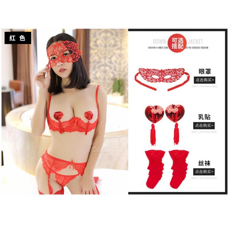 性感挑逗夫妻情趣内衣女带袜聚拢透明式开档丝袜ol制服激情套装