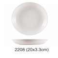 洁雅杰JYJ-2208白色盘密胺餐具圆盘平盘塑料碟子西餐盘商用菜盘餐盘盘子骨碟 单位：个