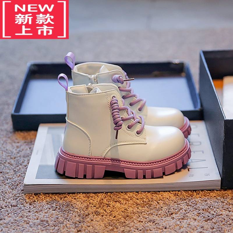 可莉允韩国女童鞋中大童马丁靴冬季加绒棉鞋儿童靴子女孩宝宝短靴秋冬款