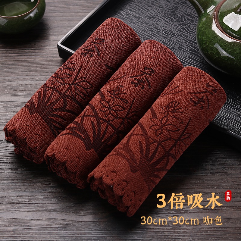[补贴10%]加厚茶巾高档茶布吸水功夫茶具毛巾茶几茶桌抹布垫禅意道茶台配件