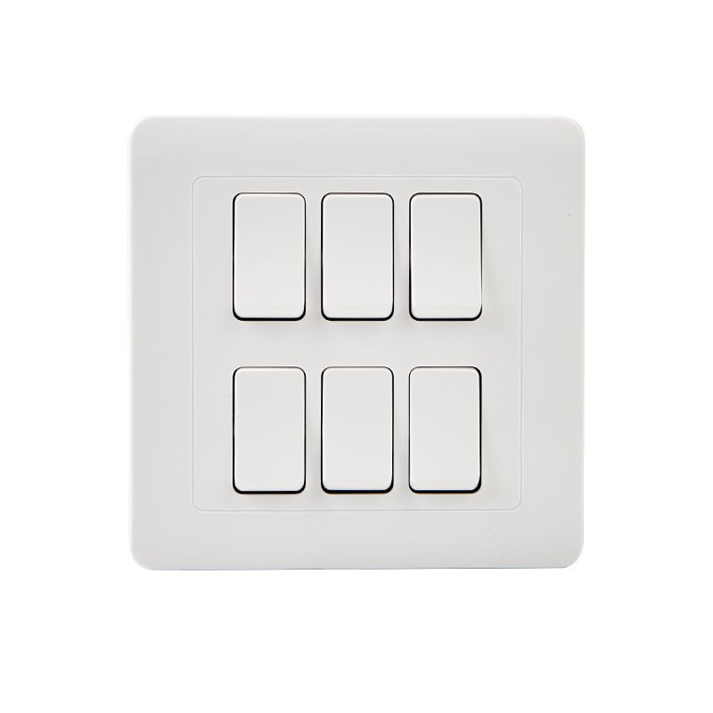 六开单控开关六开单控开关面板墙壁开关86型6按键六联六开6开暗装