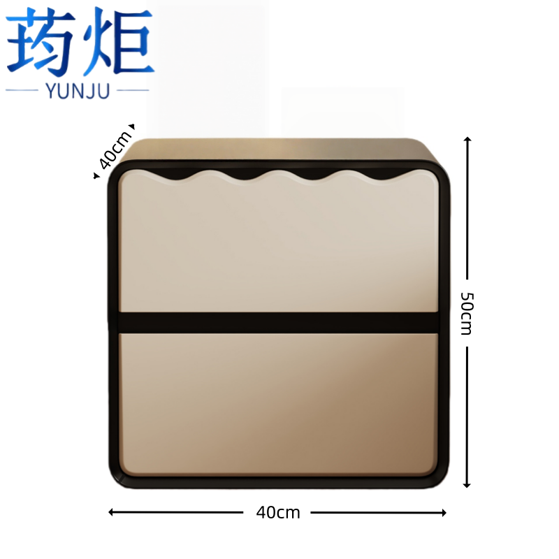 荺炬床头柜二层米白40cm台高清大图