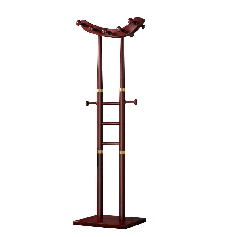 臻远ZY-YMJ-04落地衣帽架家用卧式挂衣架红棕色升级款高清大图