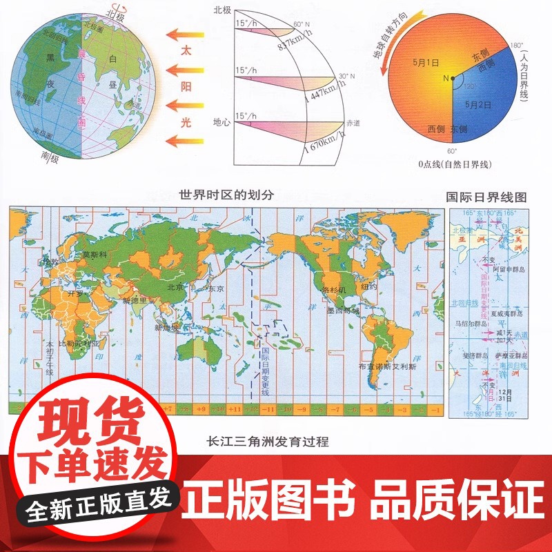 中学地理参考地图册 中学地理复习用参考地图册 经典小蓝皮升级版 初中高中地理学习 中考高考提高复习高清大图