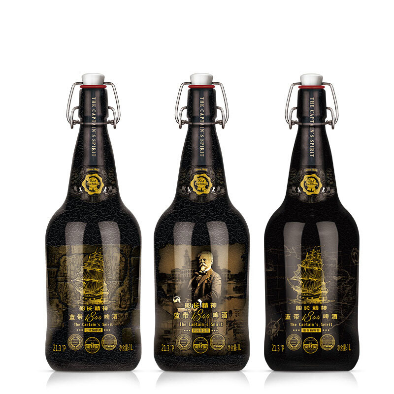 蓝带(blue ribbon)啤酒 蓝带(blue ribbon)啤酒烈性船长精神1l单瓶装