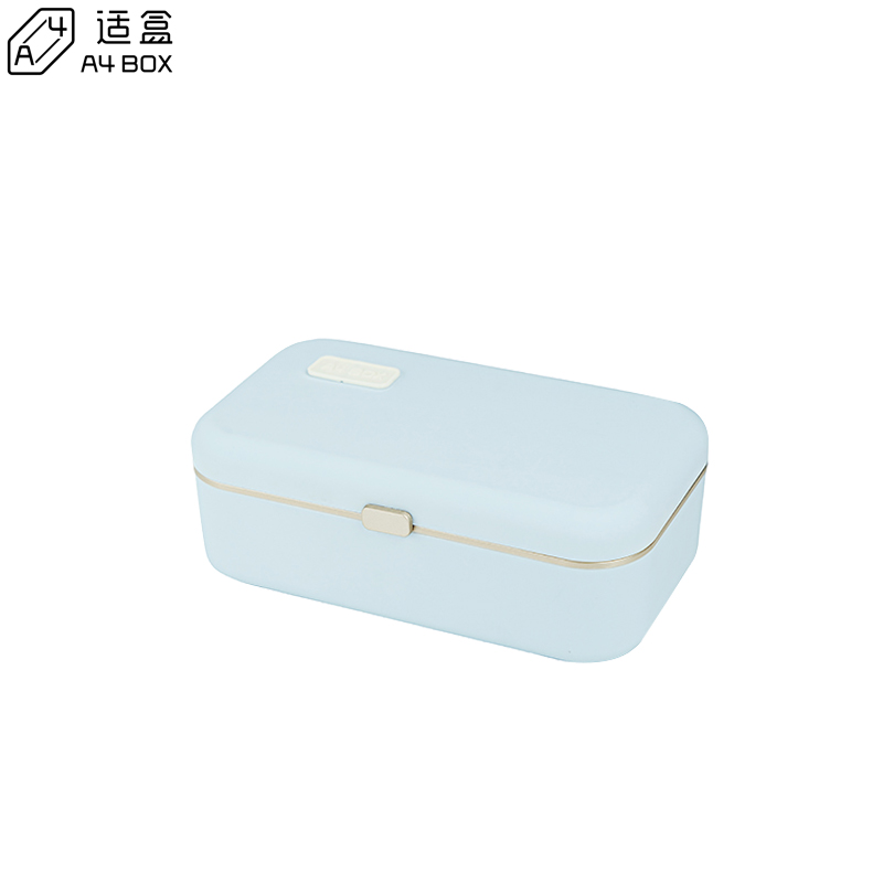 适盒 A4BOX 电加热饭盒 插电保温 上班族电热便携热饭神器便当盒陶瓷内胆800毫升自动恒温功能【蓝色标配+送餐具】