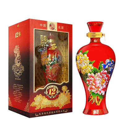 西凤酒 国花瓷西凤白酒12年45度凤香型 500ml