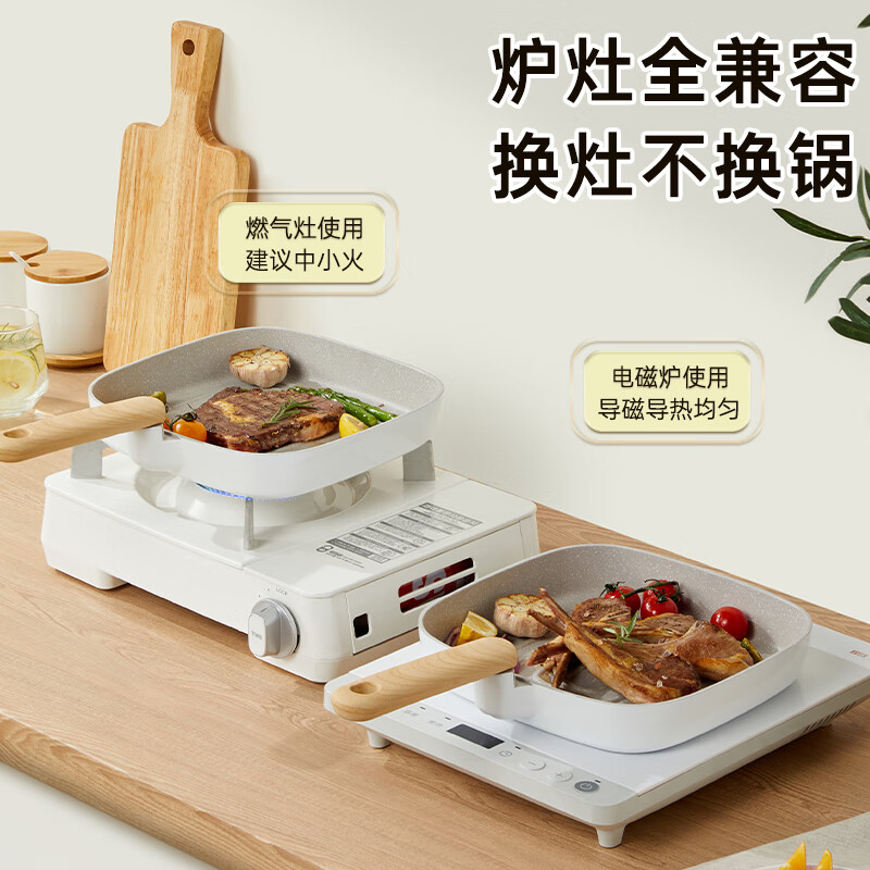 炊大皇奶糖系列家用牛排扒盘24cmNT24SP纳米陶瓷喷涂光滑细腻 耐脏耐用,外壁喷涂纳米陶瓷,光滑不易粘污具有强稳定性高清大图