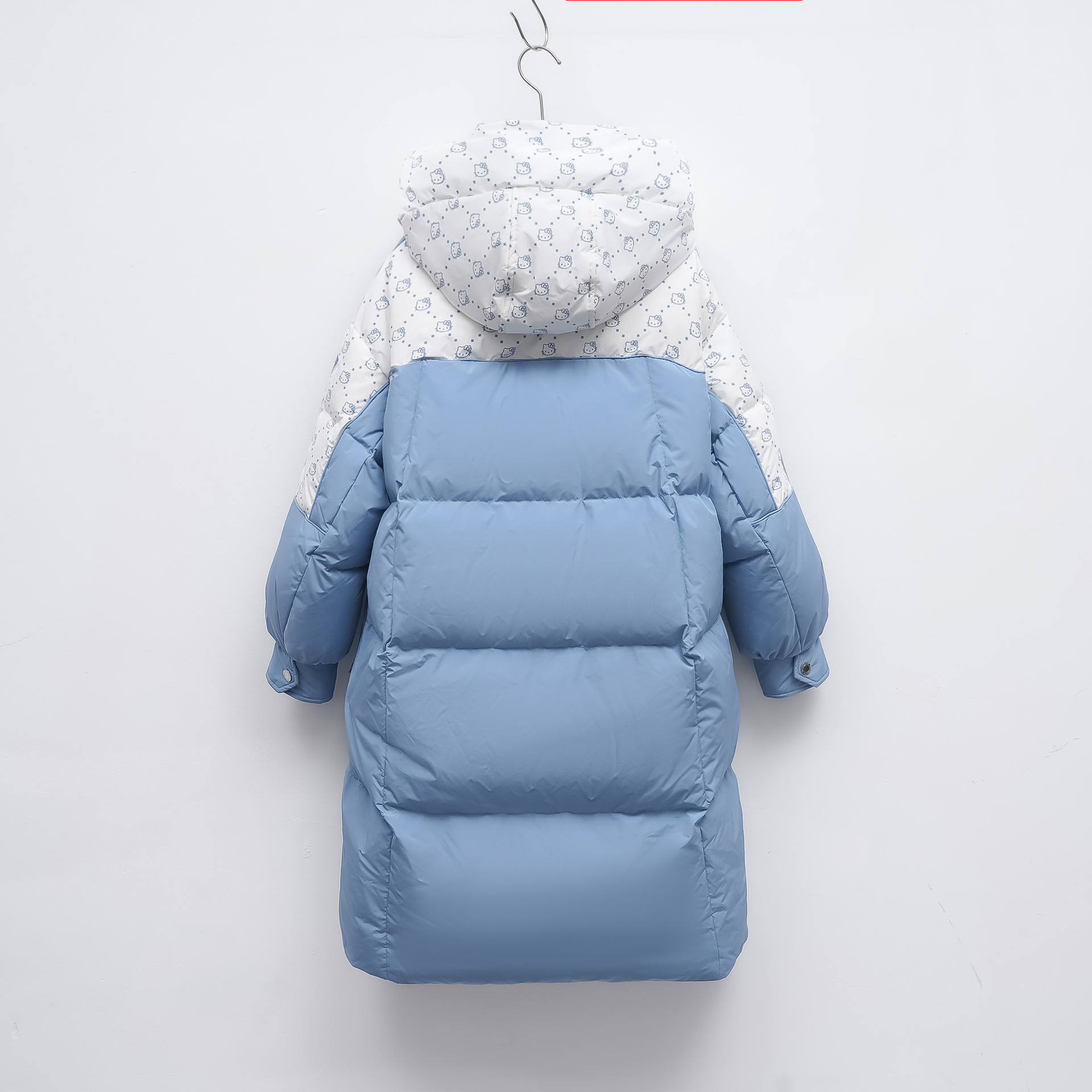 羽绒服新国标90绒女冬新款长款面包服保暖连帽撞色外套高清大图