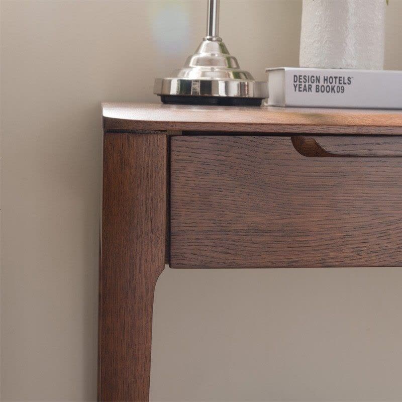 全实木书桌北欧简约现代学习桌白橡木三抽写字台办公桌图片