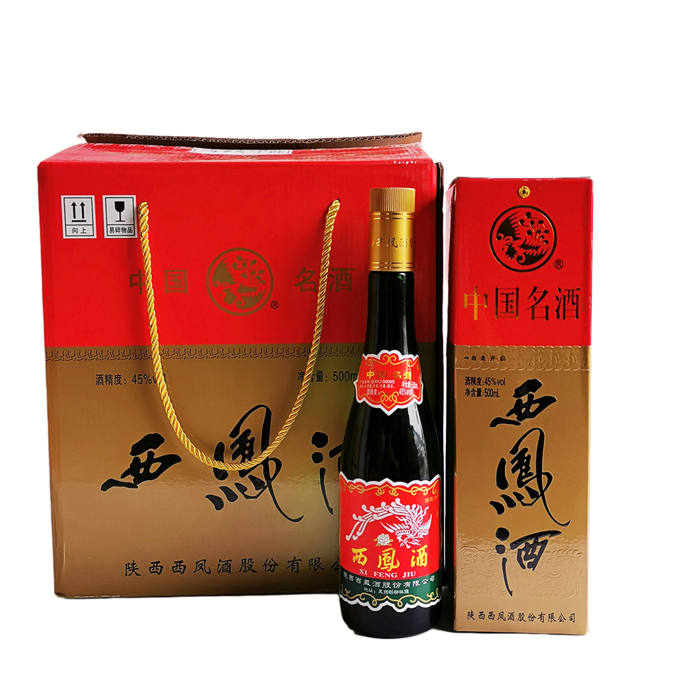 西凤酒凤香型白酒45度绿瓶高脖带盒西凤500mlx6瓶参数