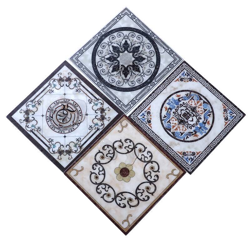 瓷砖对角贴纸自粘地面对角贴客厅墙面地砖装饰地贴地板 八方聚财/10片