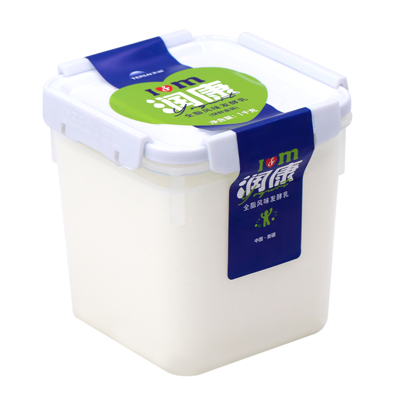 新疆天润酸奶大桶装实惠低温润康酸奶方桶浓缩酸牛奶1kg*2桶