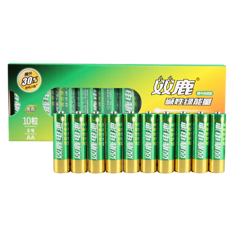 双鹿 5号碱性电池儿童玩具遥控挂钟鼠标电池 10粒装/组
