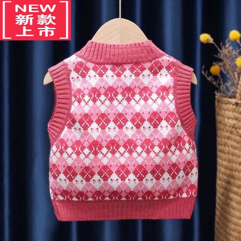 可莉允女童针织衫开衫加绒洋气中小童秋冬季2022新款毛衣外套宝宝上衣潮图片