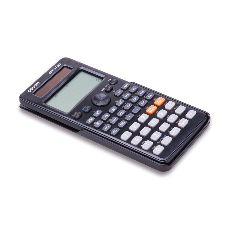 得力 计算器D82es 函数计算器/算数计算器 学习办公 双行显示 滑动保护盖设计 黑色