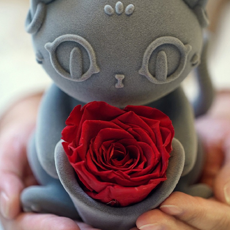 大英博物馆 巴斯特萌猫玫瑰永生花氛围灯摆件高清大图